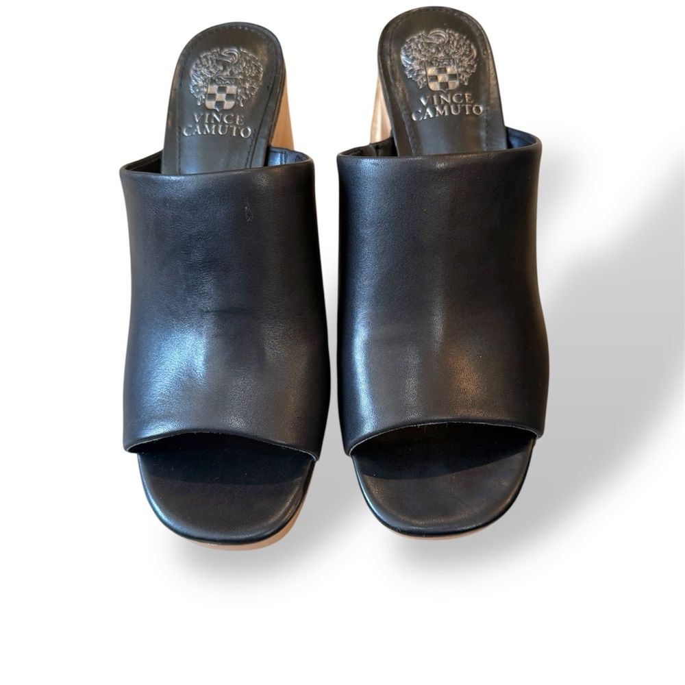 Vince Camuto Black Open-Toe Mules